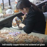Design Toscano Lotus Flower Petite Stained Glass Lamp