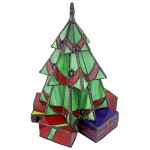 Design Toscano Small Xmas Tree Stained Glass Lamp