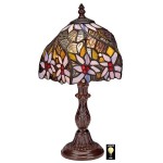 Design Toscano Light Blue Flower Stained Glass Lamp