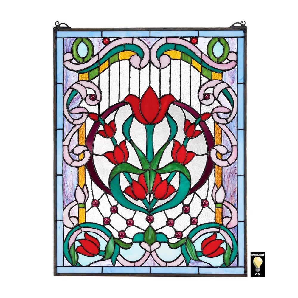 Design Toscano Tulip Treasure Stained Glass Window