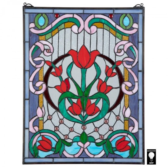 Design Toscano Tulip Treasure Stained Glass Window
