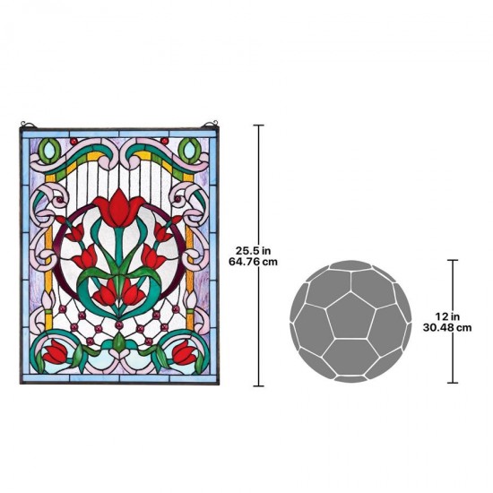 Design Toscano Tulip Treasure Stained Glass Window