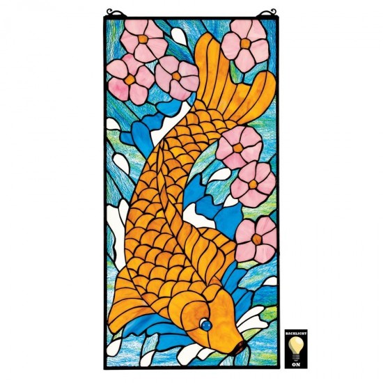 Design Toscano Asian Koi Stained Glass Window