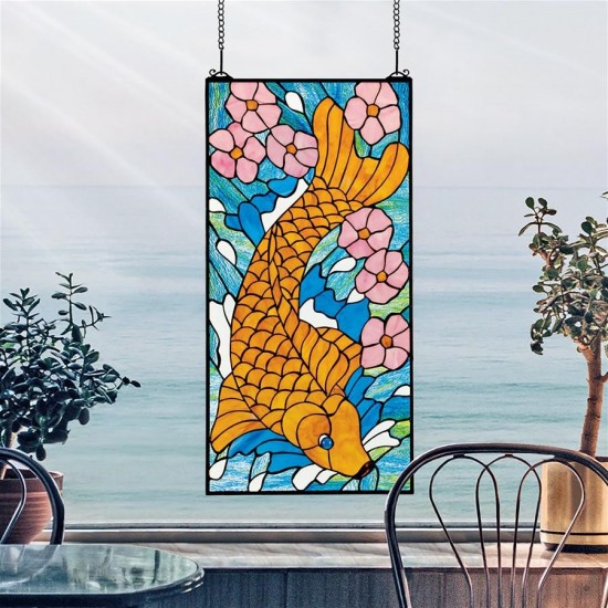 Design Toscano Asian Koi Stained Glass Window