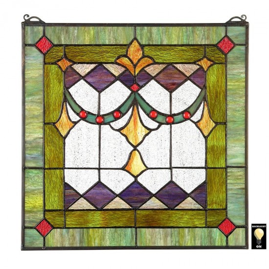 Design Toscano Victorian Swag Stained Glass Window