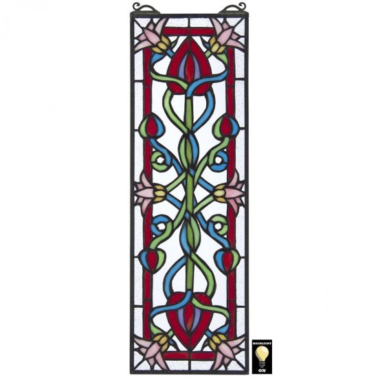 Design Toscano Pink Dahlia Stained Glass Window