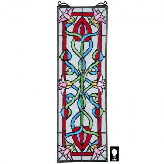 Design Toscano Pink Dahlia Stained Glass Window