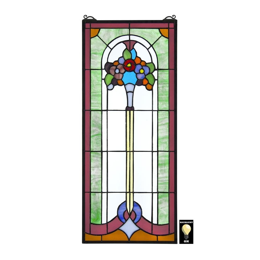 Design Toscano Bouquet Of Poseys Stained Glass Window