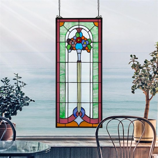 Design Toscano Bouquet Of Poseys Stained Glass Window