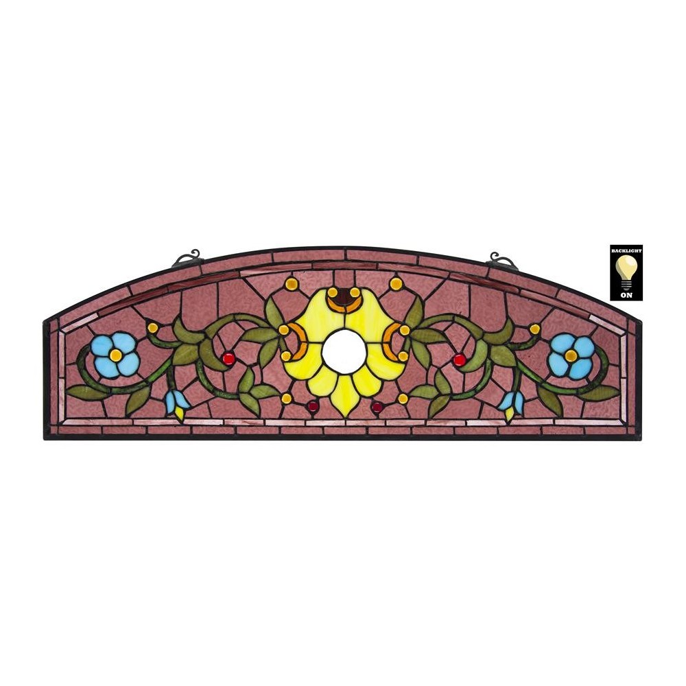Design Toscano Ambrosia Demi Lune Stained Glass Window