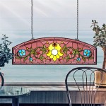 Design Toscano Ambrosia Demi Lune Stained Glass Window
