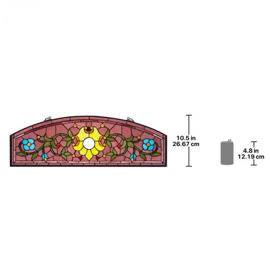 Design Toscano Ambrosia Demi Lune Stained Glass Window