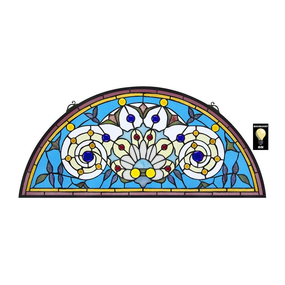Design Toscano Callidora Demi Lune Stained Glass Window