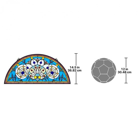 Design Toscano Callidora Demi Lune Stained Glass Window