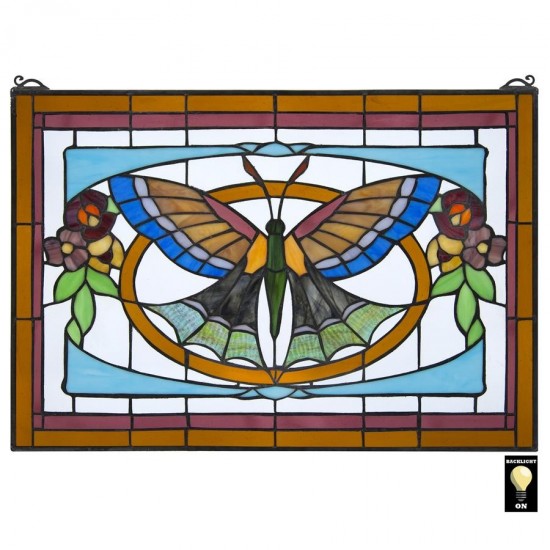 Design Toscano Butterfly Ballet Stained Glass Window