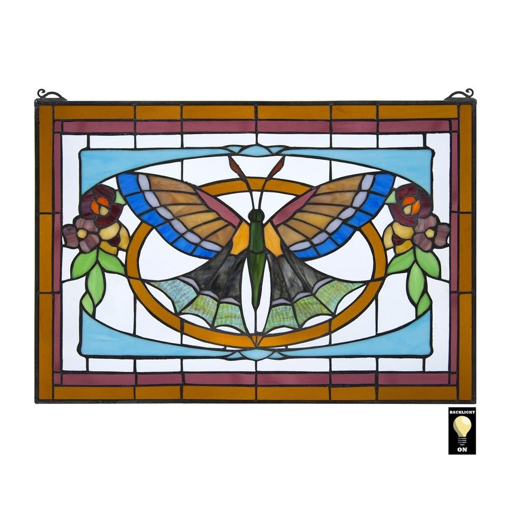 Design Toscano Butterfly Ballet Stained Glass Window