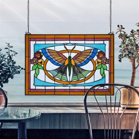 Design Toscano Butterfly Ballet Stained Glass Window