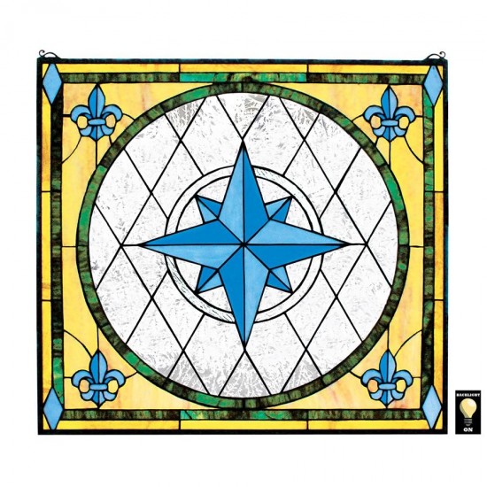 Design Toscano Compass Rose Stained Glass Window