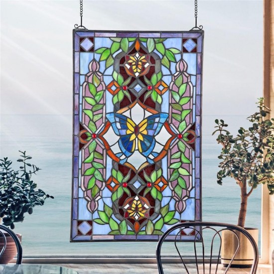 Design Toscano Butterfly Utopia Stained Glass Window