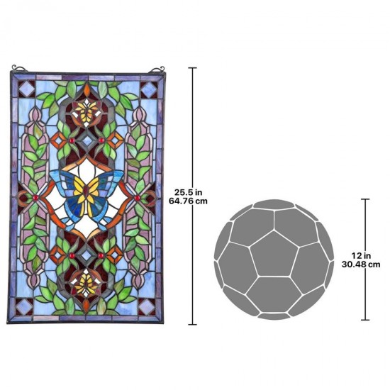 Design Toscano Butterfly Utopia Stained Glass Window