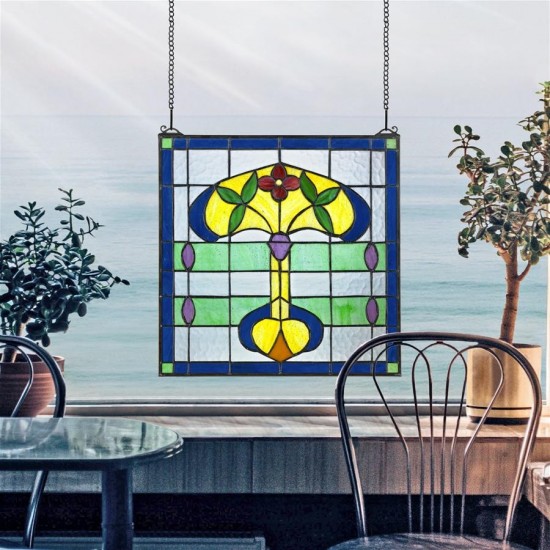 Design Toscano Horta Tiffany Style Stained Glass Window