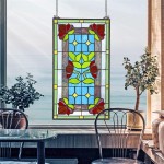 Design Toscano Red Anemone Stained Glass Window