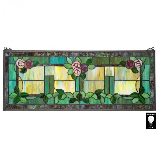 Design Toscano Rose Trellis Stained Glass Window