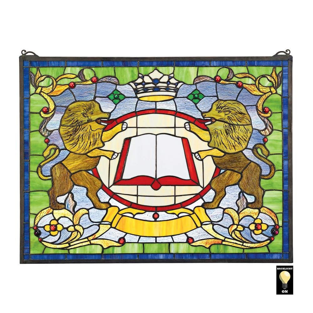 Design Toscano Lion Coat Of Arms Stained Glass Window