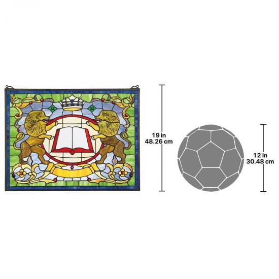 Design Toscano Lion Coat Of Arms Stained Glass Window