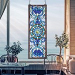 Design Toscano Harlow Blue Flower Stained Glass Window