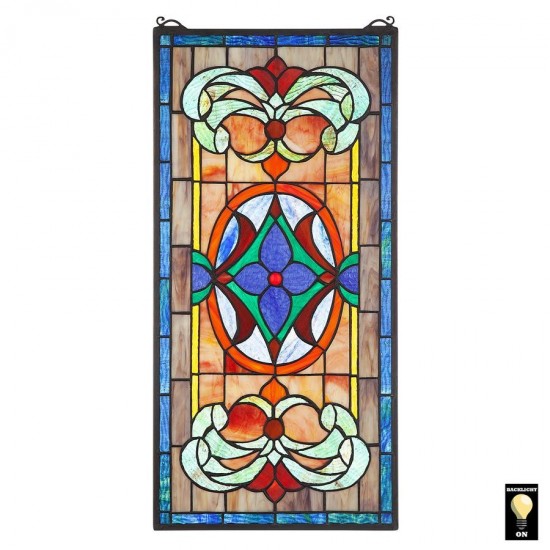 Design Toscano Stanwyck Red Flower Stained Glass Window