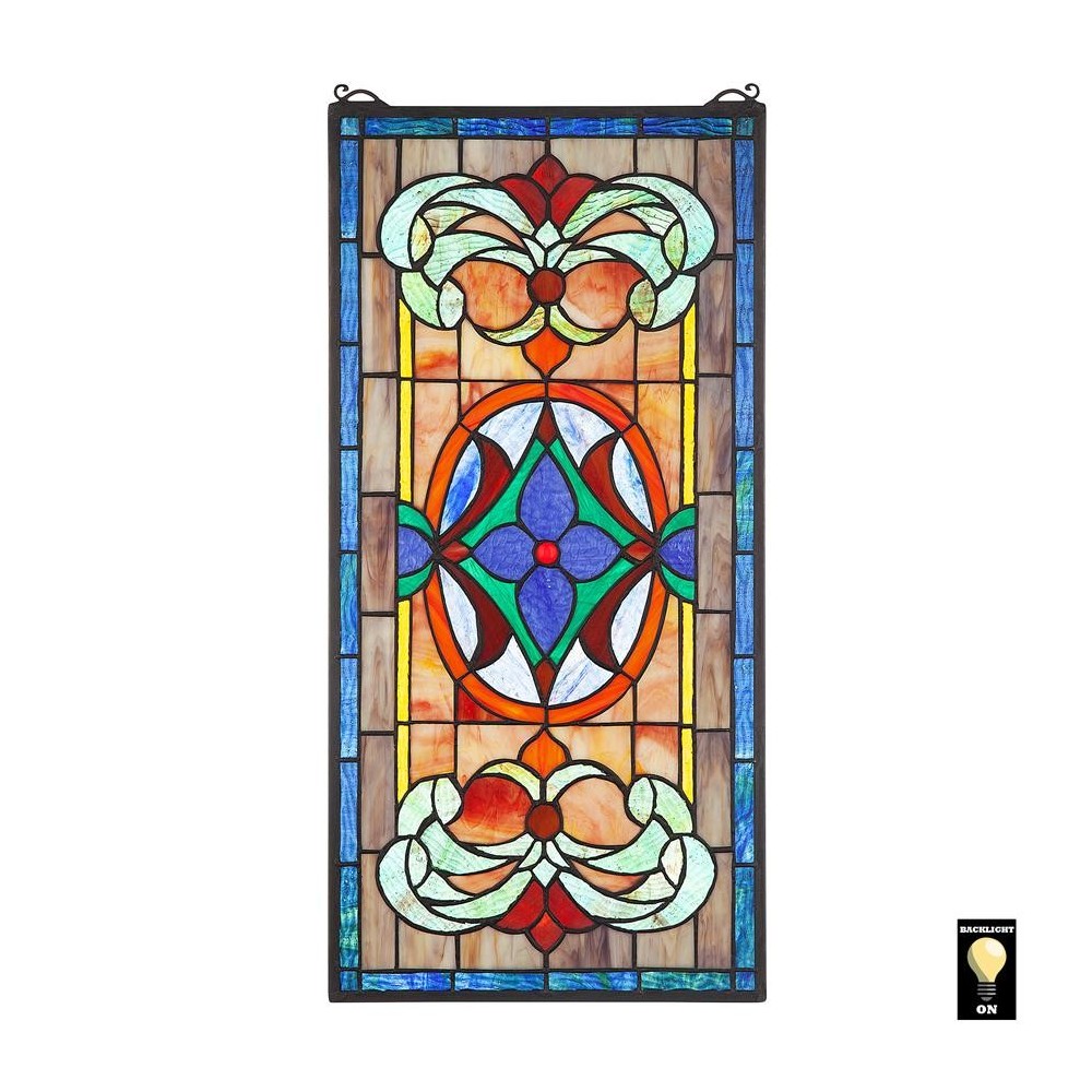 Design Toscano Stanwyck Red Flower Stained Glass Window