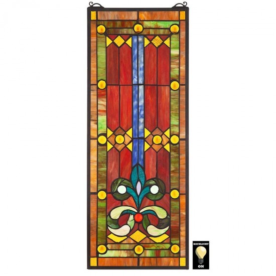 Design Toscano Lamour Blue Stained Glass Window