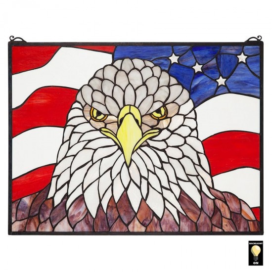 Design Toscano Bald Eagle Stained Glass Window