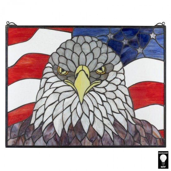 Design Toscano Bald Eagle Stained Glass Window