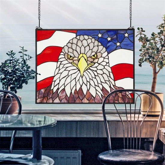 Design Toscano Bald Eagle Stained Glass Window