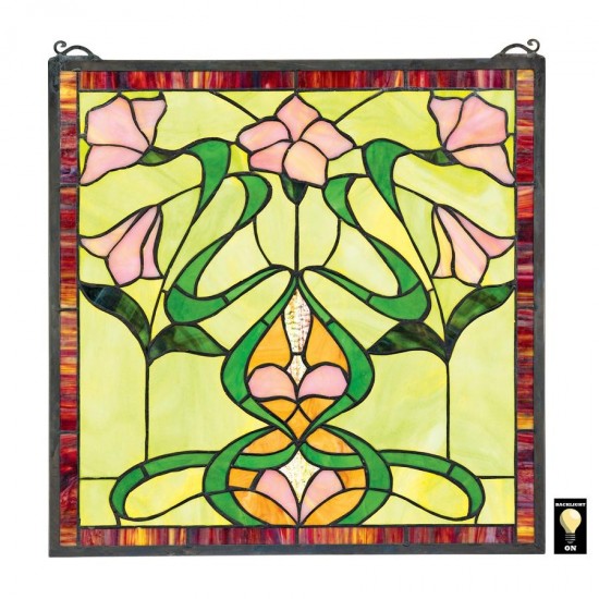 Design Toscano Nouveau Lily Stained Glass Window