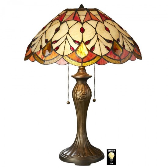 Design Toscano Flowing Buds Stained Glass Table Lamp