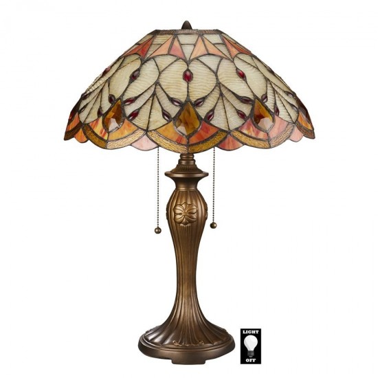 Design Toscano Flowing Buds Stained Glass Table Lamp