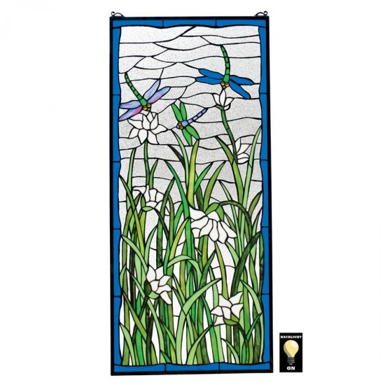 Design Toscano Dragonflies Dance Stained Glass Window