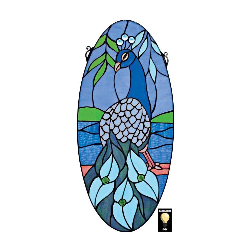 Design Toscano Majestic Peacock Stained Glass Window