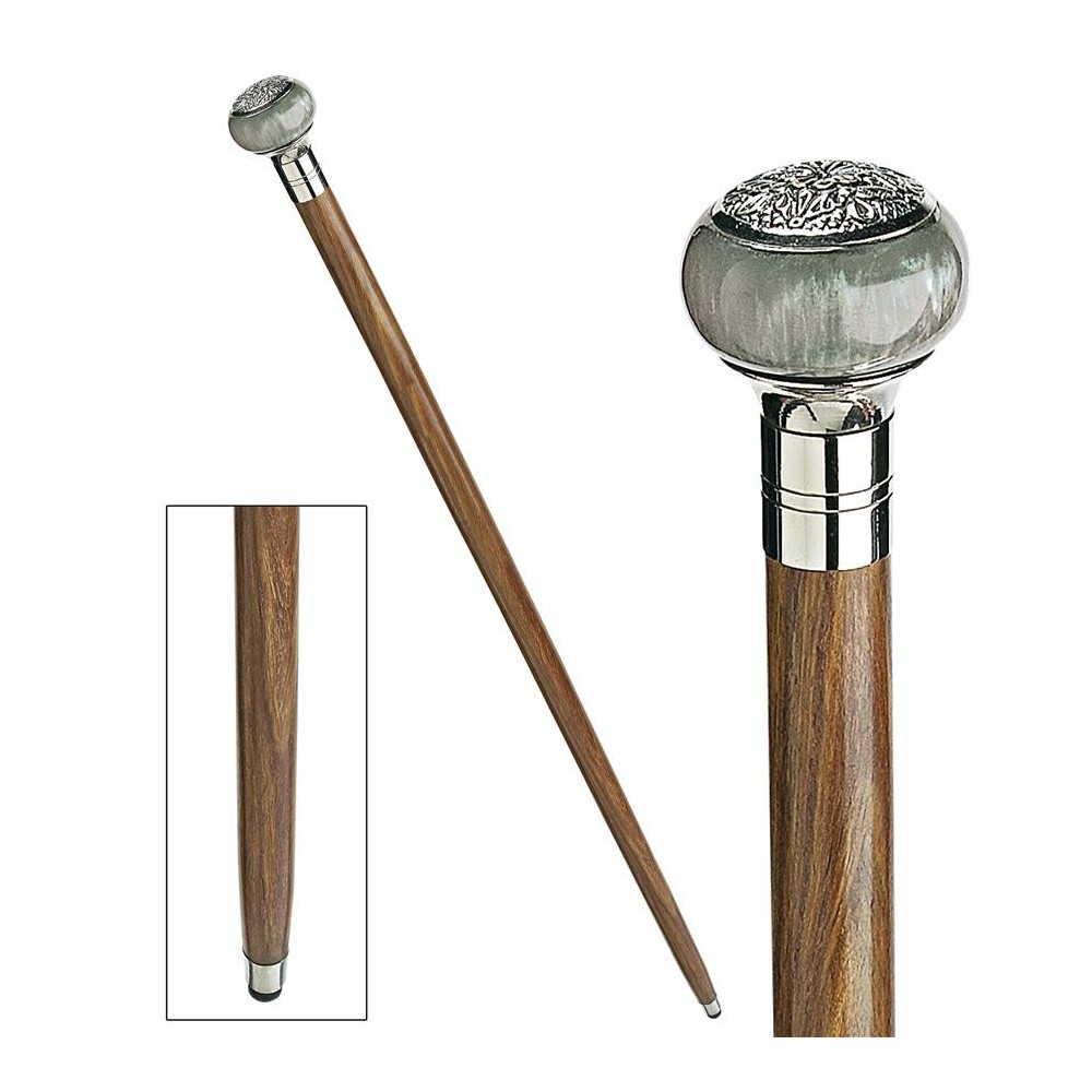 Design Toscano Blue Gray Sphere Walking Stick