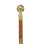 Design Toscano Fluted Sphere Brass Walking Stick
