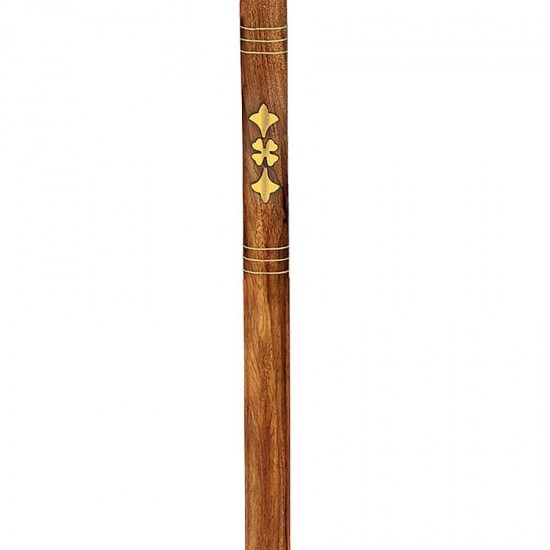 Design Toscano Fluted Sphere Brass Walking Stick