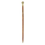 Design Toscano Fluted Sphere Brass Walking Stick