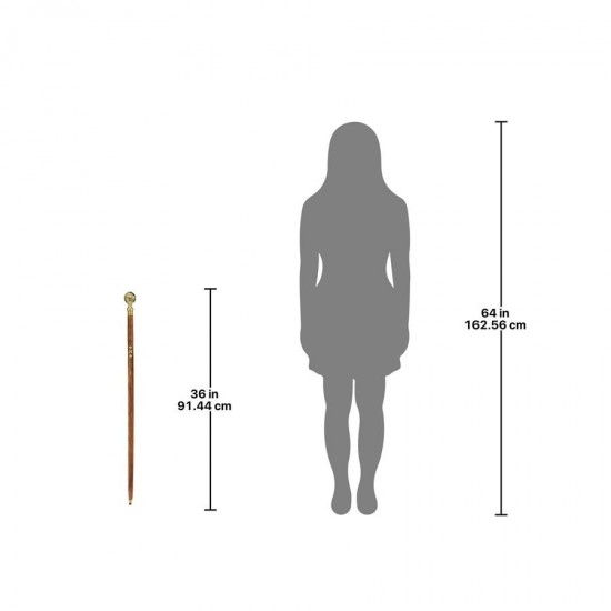 Design Toscano Fluted Sphere Brass Walking Stick