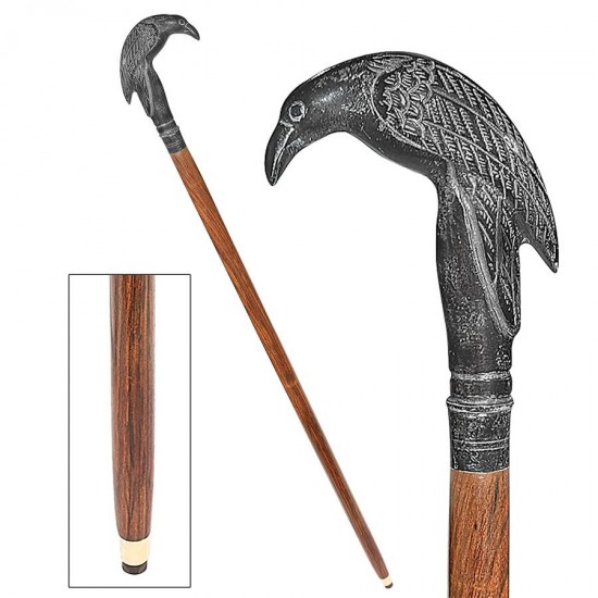 Design Toscano Poes Mystic Raven Walking Stick