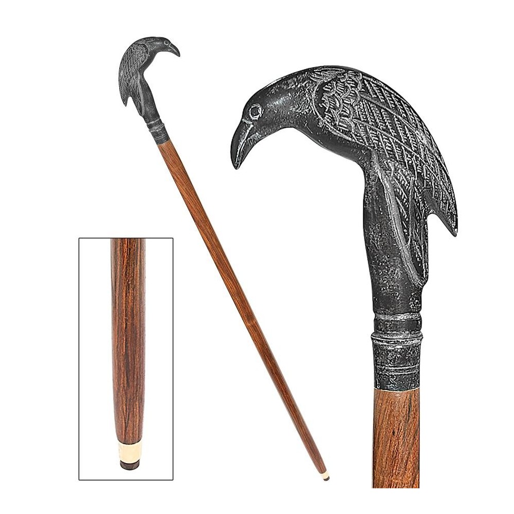 Design Toscano Poes Mystic Raven Walking Stick