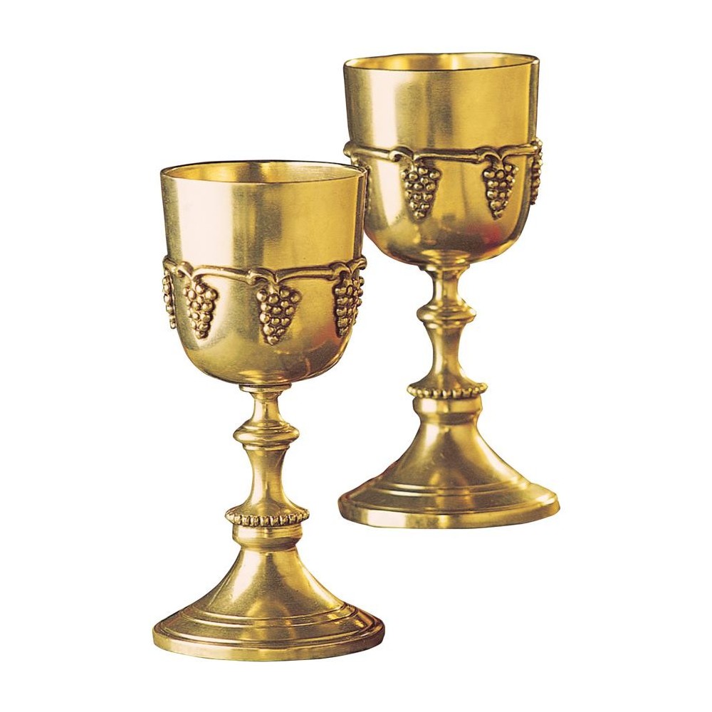 Design Toscano S/2 Brass Grape Harvest Goblets W/ Box