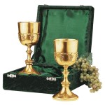 Design Toscano S/2 Brass Grape Harvest Goblets W/ Box